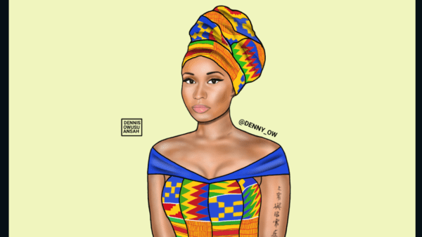 Nicki Minaj, Pink Friday, African print, kente cloth