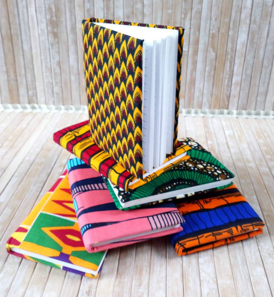 African print notebooks for Mother's day gifts. African print fabric